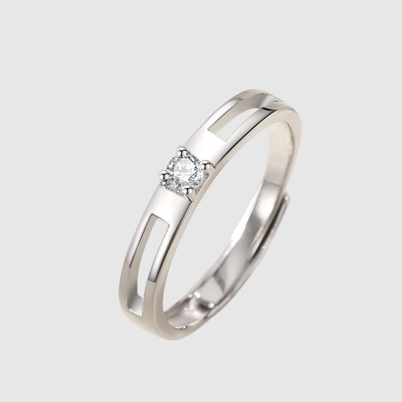 Stone Couple Ring Niche Design  Crown Pair Ring Valentine's Day Gift