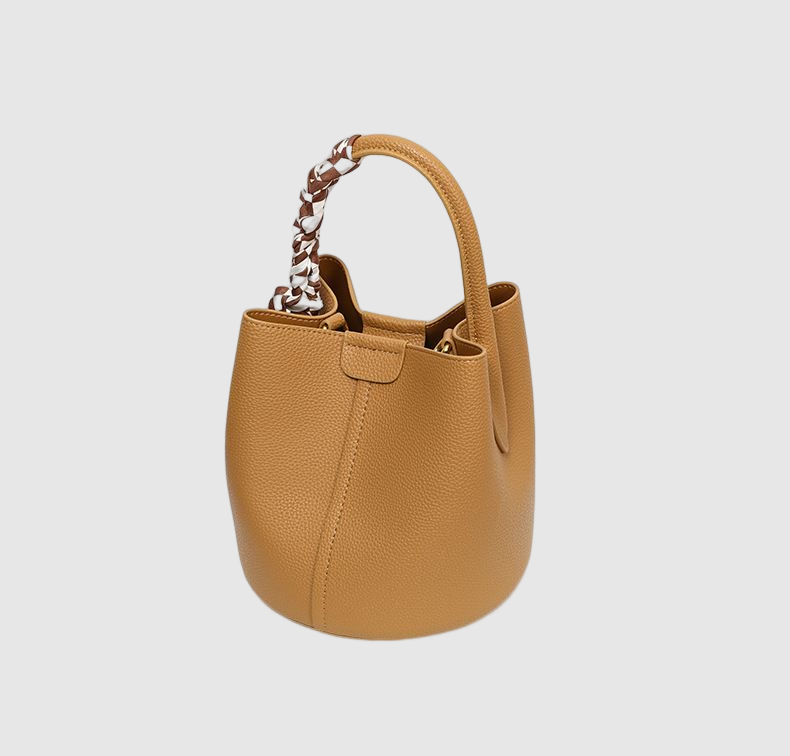 New handbags Women's crossbody bag light luxury leather hand bucket bag