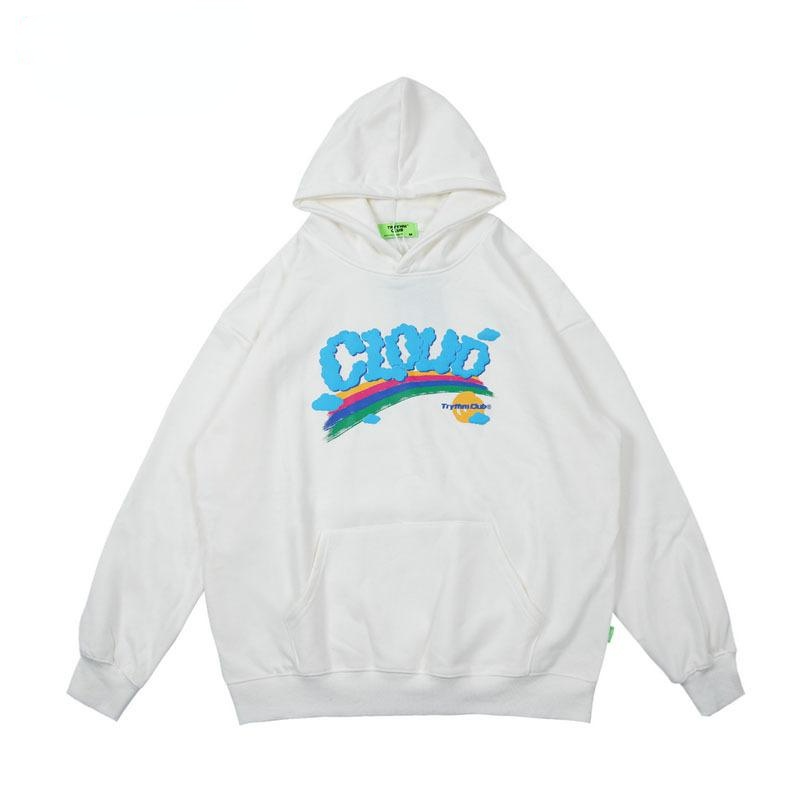 Rainbow Foaming English Hoodie für Damen und Herren, vielseitiger Pullover, Kapuzenpullover, lockerer Mantel, modisch