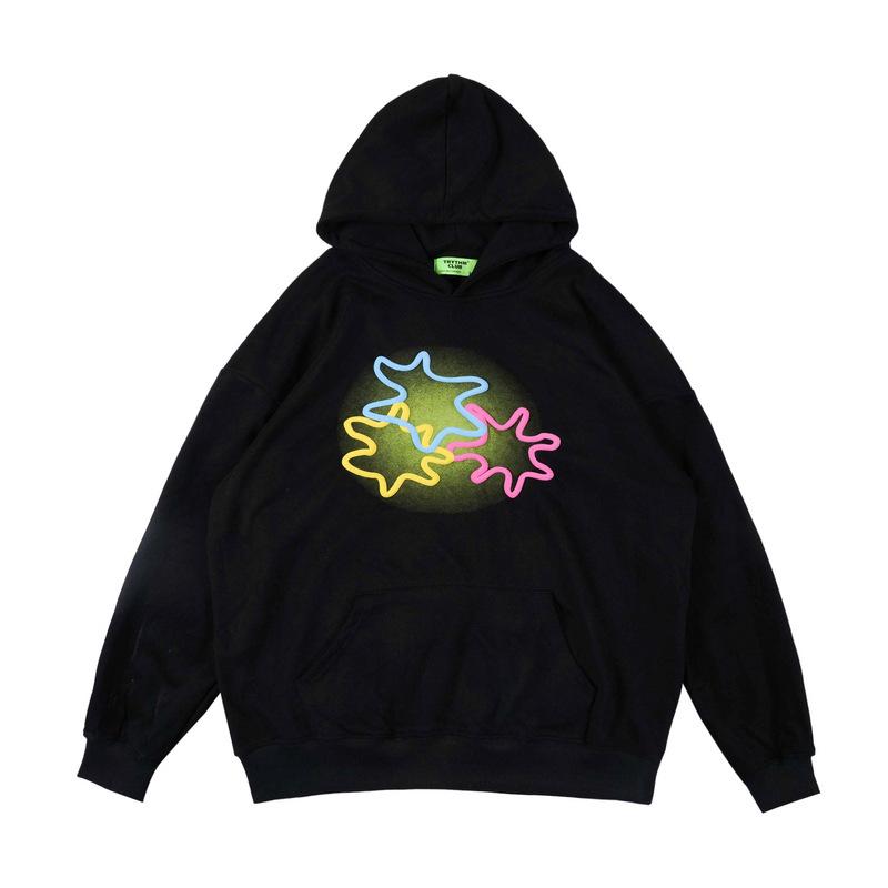 Rainbow Foaming English Hoodie für Damen und Herren, vielseitiger Pullover, Kapuzenpullover, lockerer Mantel, modisch