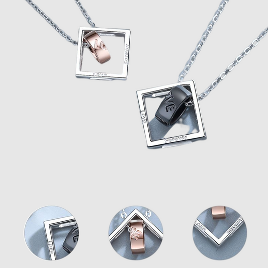 "Love" Letter Stitching Creative Couple Necklace Simple Design Valentine's Day Gift for Girlfriend