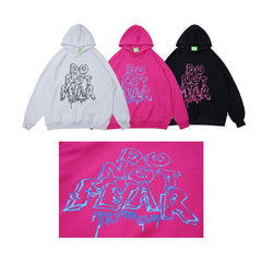 Autumn and Winter Couple's loose hiphop rapper street letter printing Hoodie