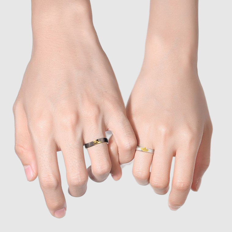 Light and  Shadow Simple Style Couple Rings