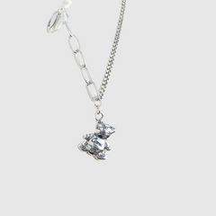 Bear Necklace hip hop Collarbone Chain for Girlfriend
