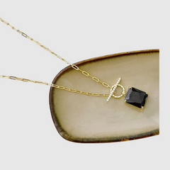Square Geometric Black Zircon Clavicle Chain Girlfriend Birthday Gift