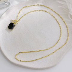 Square Geometric Black Zircon Clavicle Chain Girlfriend Birthday Gift