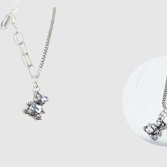 Bear Necklace hip hop Collarbone Chain for Girlfriend