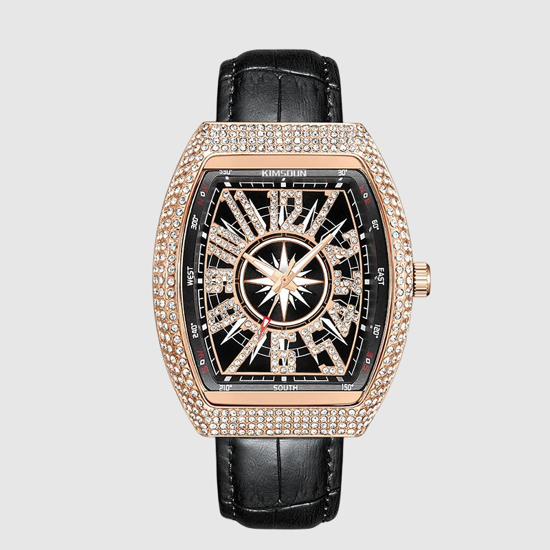 Square full of stars glow-in-the dark wine cask fashion men full of diamond British watch diamond business