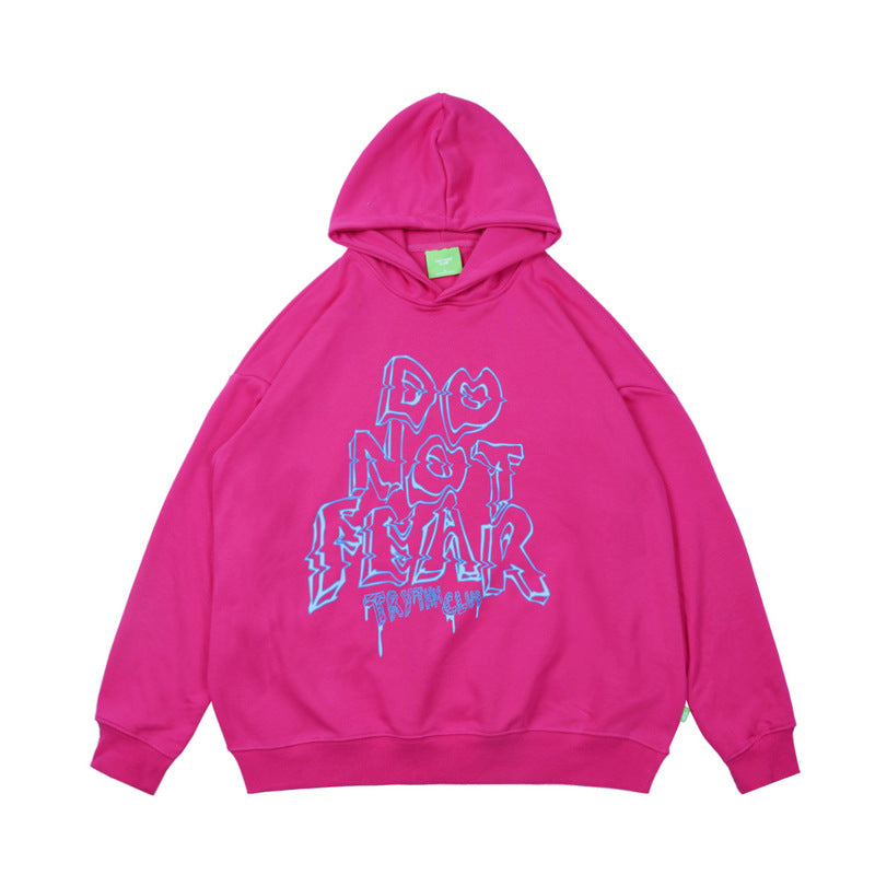 Autumn and Winter Couple's loose hiphop rapper street letter printing Hoodie