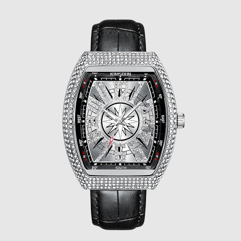 Square full of stars glow-in-the dark wine cask fashion men full of diamond British watch diamond business