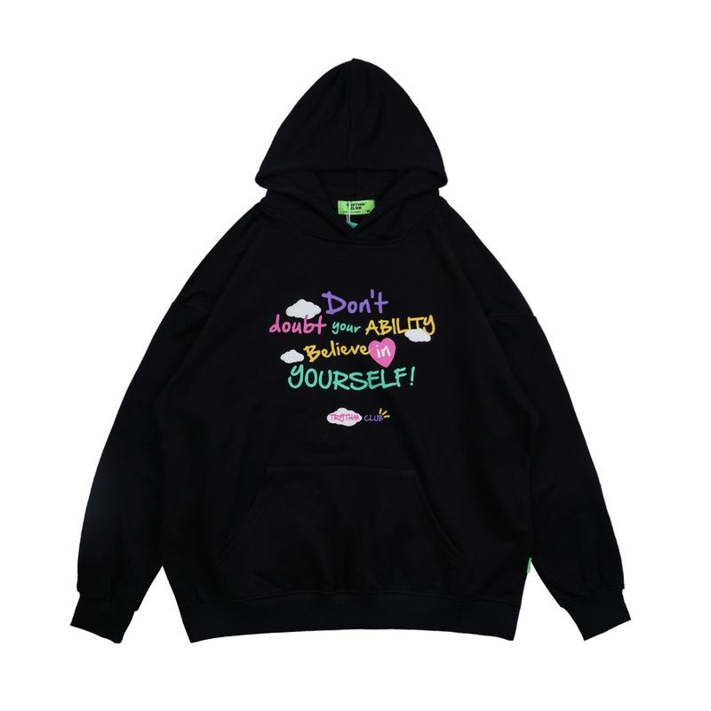 Rainbow Foaming English Hoodie für Damen und Herren, vielseitiger Pullover, Kapuzenpullover, lockerer Mantel, modisch
