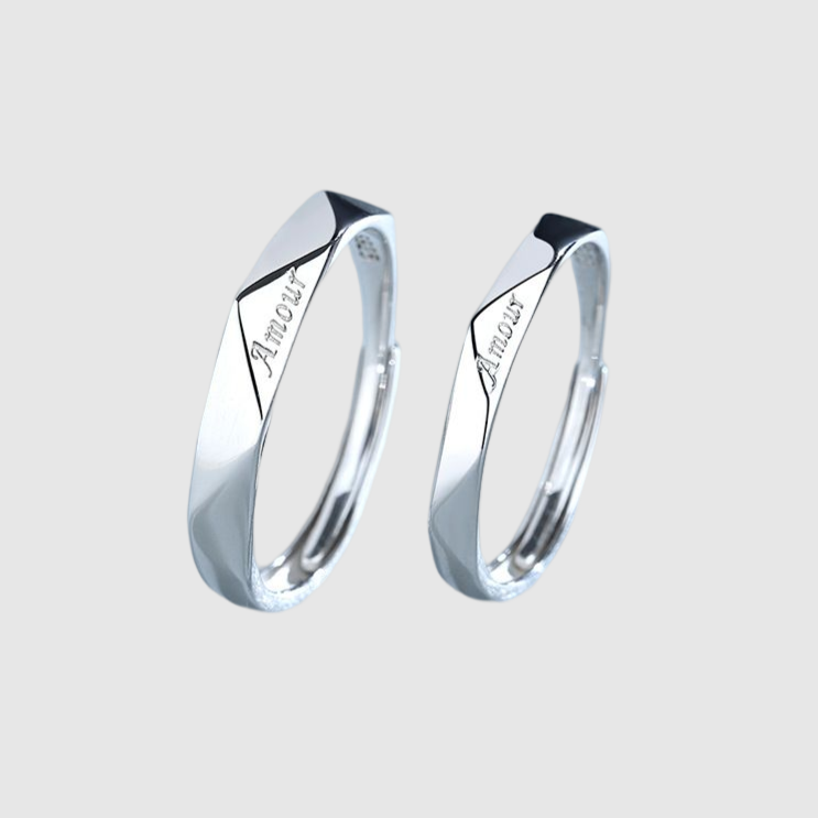 French Amour Couple Ring Necklace A Simple Unisex Ring Necklace