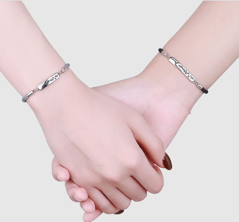Temperature-sensitive color-changing heartbeat couple bracelets
