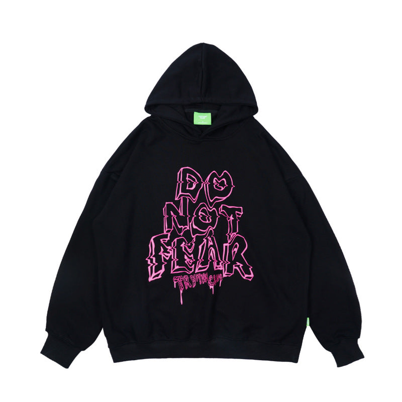 Autumn and Winter Couple's loose hiphop rapper street letter printing Hoodie