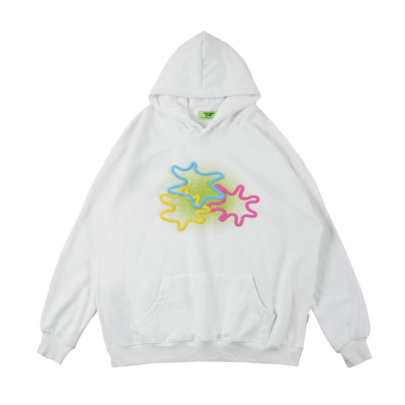 Rainbow Foaming English Hoodie für Damen und Herren, vielseitiger Pullover, Kapuzenpullover, lockerer Mantel, modisch