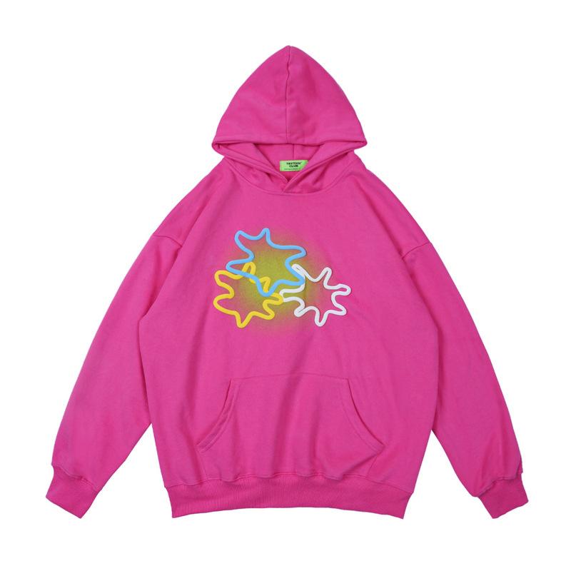 Rainbow Foaming English Hoodie für Damen und Herren, vielseitiger Pullover, Kapuzenpullover, lockerer Mantel, modisch