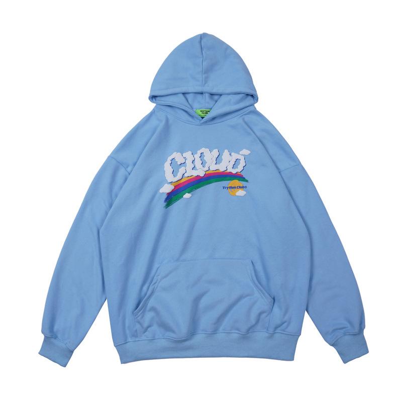 Rainbow Foaming English Hoodie für Damen und Herren, vielseitiger Pullover, Kapuzenpullover, lockerer Mantel, modisch