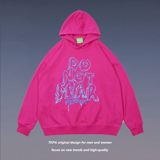 Autumn and Winter Couple's loose hiphop rapper street letter printing Hoodie